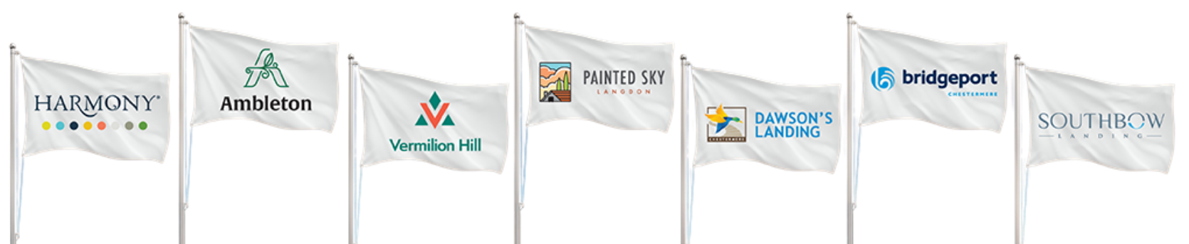 Flags with Qualico community logos