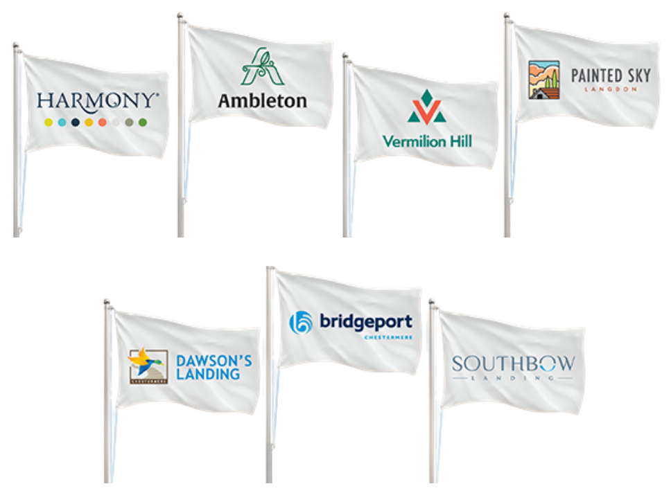 Flags with Qualico community logos